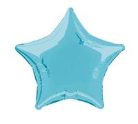 Unique Party 53328 - 50 cm Palloncino a Elio in Foil a Forma di Stella Color Azzurro