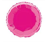 Unique Party 53337 - 45 cm Palloncino a Elio in Foil Rotondo Rosa Shocking , Modelli/Colori Assortiti, 1 Pezzo