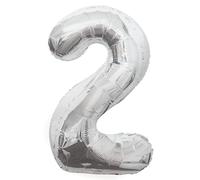 Unique Party - 53822 - Palloncino Gigante - Numero 2 - 86cm - Argento