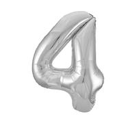 Unique Party - 53824 - Palloncino Gigante - Numero 4 - 86cm - Argento