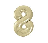 Unique Party - 53838 - Palloncino Gigante - Numero 8 - 86cm - Dorato