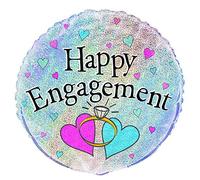 Unique Party 55521 - 45 cm Palloncino in Foil a Forma di Prisma "Happy Engagement"