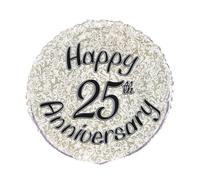 Unique Party 55527 - 45 cm Palloncino in Foil a Forma di Prisma "Happy 25th Anniversary"