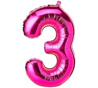 Unique Party 55733 - 86 cm Palloncino Gigante in Foil Rosa Numero 3