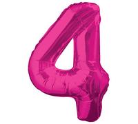 Unique Party 55734 - 86 cm Palloncino Gigante in Foil Rosa Numero 4