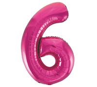 Unique Party 55736 - 86 cm Palloncino Gigante in Foil Rosa Numero 6