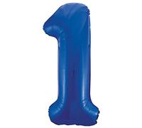 Unique Party 55741 - 86 cm Palloncino Gigante in Foil Blu Numero 1