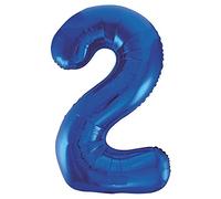Unique Party 55742 - 86 cm Palloncino Gigante in Foil Blu Numero 2
