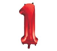 Unique Party 55851 - Palloncino Gigante - Numero 1 - 86cm - Rosso