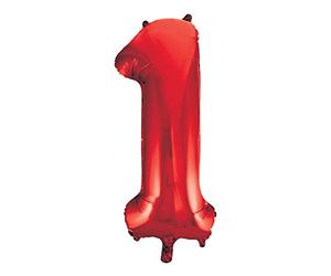 Unique Party 55851 - Palloncino Gigante - Numero 1 - 86cm - Rosso