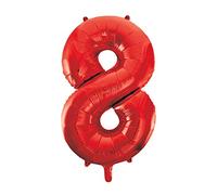 Unique Party 55858 - Palloncino Gigante - Numero 8 - 86cm - Rosso