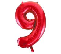 Unique Party 55859 - Palloncino Gigante - Numero 9 - 86cm - Rosso