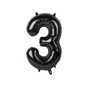 Unique Party 55863 - Palloncino Gigante - Numero 3 - 86cm - Nero