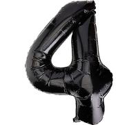 Unique Party 55864 - Palloncino Gigante - Numero 4 - 86cm - Nero