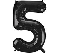 Unique Party 55865 - Palloncino Gigante - Numero 5 - 86cm - Nero