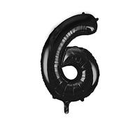 Unique Party 55866 - Palloncino Gigante - Numero 6 - 86cm - Nero