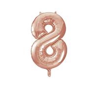 Unique Party - 55878 - Palloncino Gigante - Numero 8 - 86cm - Oro Rosa