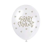 Unique Party 56120 - Palloncini in Lattice Perlato - 30 cm - Baby Shower - Confezione da 5 - Oro