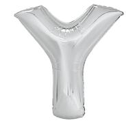 Unique Party 57532 - Palloncino Gigante - Lettera Y, Colore Argento, 86 cm
