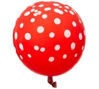 Unique- Dots Printed Lattice Baloons Spot Palloncini per Feste in Set da 6, Rosso (Red), Confezione da 6, 57592