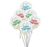Unique- Kit PARTYKIT Palloncini Coriandoli Compleanno-30 cm Assortiti-Confezione da 6, Colore Assorted, Taglia Unica, 58113