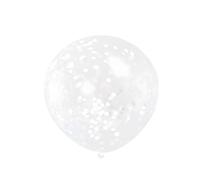 Unique Party 58114 - Palloncini di Coriandoli - 30 cm - Bianchi - Confezione da 6