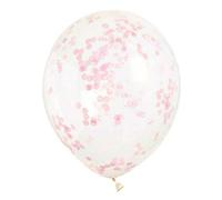 Unique Party 58117 - Palloncini di Coriandoli - 30 cm - Rosa Confetto - Confezione da 6