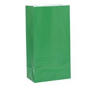 Unique- Gift Bags Set di 12 Natale Buste di Regalo, Tinta Unita, Verde (Foresta), 44, 59007