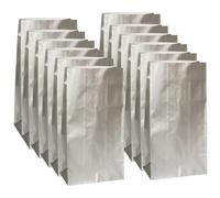 Unique- Gift Bags Set di 10 Natale Buste di Regalo, Tinta Unita, Argento (Metallizzato), 10 count (Pack of 1), 59018