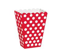 Unique- Treat Box Scatole Popcorn Sorpresa in Set da 8, Rosso (Red), Confezione da 8, 59292