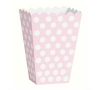 Unique- Treat Box Scatole Popcorn Sorpresa in Set da 8, A Pois, Rosa (Confetto), Confezione da 8, 59298