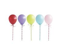 Unique Party 61785 - Decorazione per Torta con Palloncini - Colori Assortiti - Confezione da 5