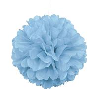 Unique Party 63201 - 40cm Pompon in Carta Velina Azzurro Decorazione per Feste