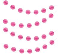 Unique Party 63376 - 2,1m Ghirlanda a Palline a Nido D'Ape Rosa Shocking