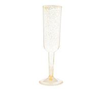 Unique Party 63651 - Flute da Champagne in Plastica - Glitter Oro - Confezione da 4