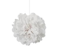 Unique Party 64221 - Pompon Piccoli di Carta Velina - 23 cm - Rosa Bianco - Confezione da 3