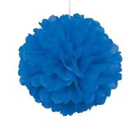 Unique Party 64273 - 40cm Pompon in Carta Velina Blu Reale Decorazione per Feste