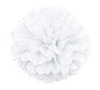 Unique Party 64277 - 40cm Pompon in Carta Velina Bianca Decorazione per Feste