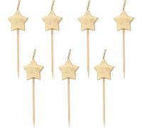 Unique Compleanno-Candele a Forma di Stella d'Oro-Confezione da 6, Gold, 72420