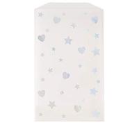 Unique Party 72503 - Sacchetti di Carta per Regalini - Design in Foil con Cuori e Stelle Iridescenti - Confezione da 8