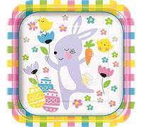 Unique Party 72645 - Piatti di carta pasquale, 23 cm, confezione da 8