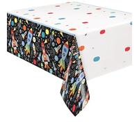 Unique- Tovaglia di Plastica-2,13 m x 1,37 m-Festa nello Spazio Esterno, Grey, 73263