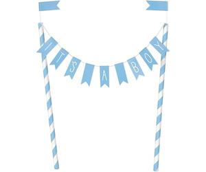 Unique Party 73390 - Decorazione per Torta Stamina - Baby Shower con Cuori Blu