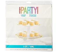 Unique Party 73989 - Alzata per Cupcake - Design con Coriandoli in Foil d'Oro