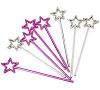 Unique Party 74043 - Bacchette Magiche con Stelle Mini Regalini per Feste, Confezione da 8 , Modelli/Colori Assortiti, 1 Pezzo