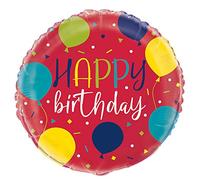 Unique Party 74787 - Palloncino Compleanno - 45 cm - Design Festa Palloncino "Happy Birthday"