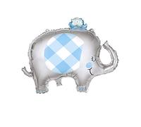 Unique- Palloncino Elefante Blu Gigante-73 cm, Blue, large, 75871