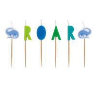 Unique Party 75883 - Candele di Compleanno - Festa di Dinosauro Blu e Verde - Set di 6