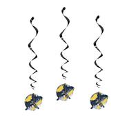 Unique Party 77520 - Decorazioni da Appendere a Spirale - 66 cm - Festa di Batman - Confezione da 3, Multicolore