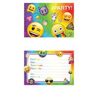 Unique Party 79444 - Inviti per Feste - Festa a Tema Emoji Arcobaleno - Confezione da 8, Multicolore